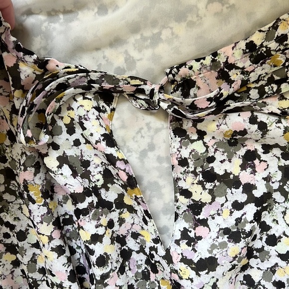 Theory Graphic Silk Drawstring Mini Dress - Picture 7 of 10